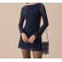 Women’s Blue See-through Long Sleeve Mini Dress