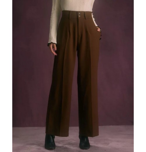 The Coffee Button Slant Pocket Straight Pants